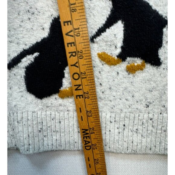 Loft Womens Penguin Design Cotton Blend Sweater XS Grey Speckled - Picture 5 of 9